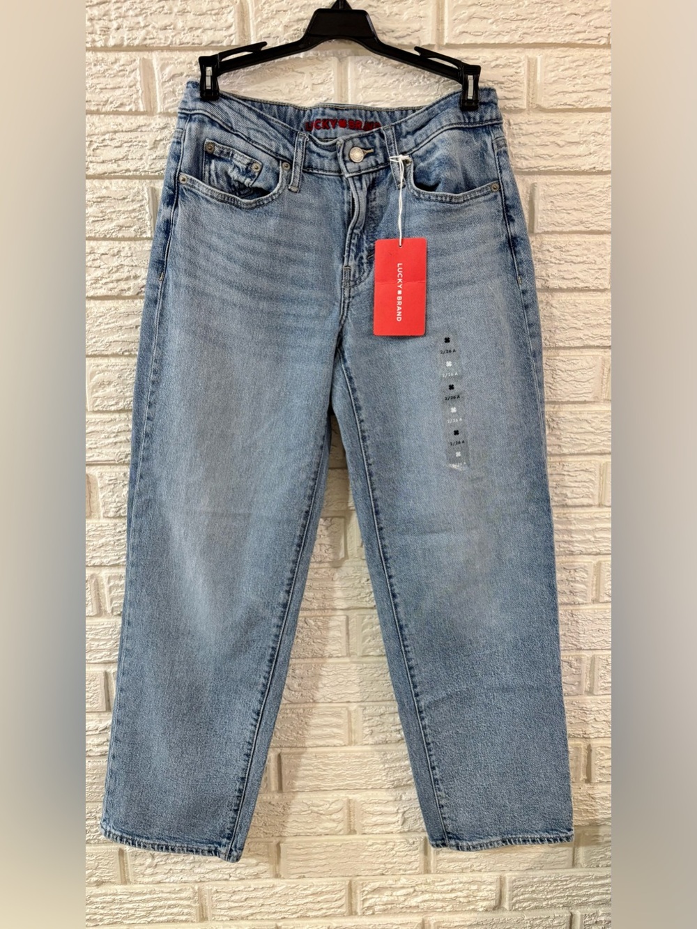 NWT! Lucky Brand “The Baggy” Wide-Leg Blue Denim Jeans Medium Wash Mid Rise 2/26